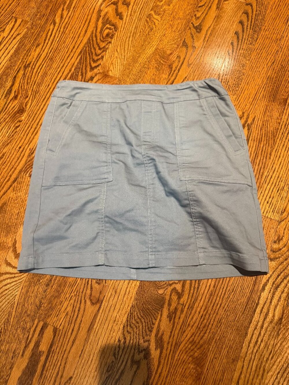 Violets & Roses Gray Blue Pull-On Utility Skort Size Medium